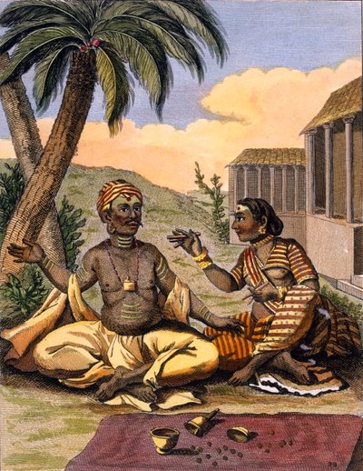 A Rajah being entertained by a lady, engraved by Poisson, from 